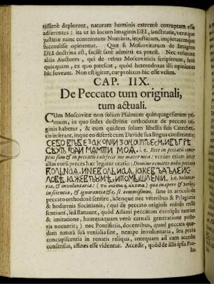 Cap. IIX. De Peccato tum originali, tum actuali.