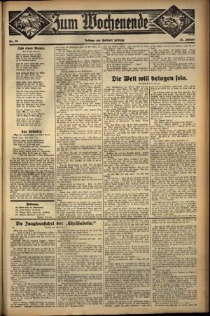 Zweite Ausgabe vom Sonntag, den 31. Januar 1932.