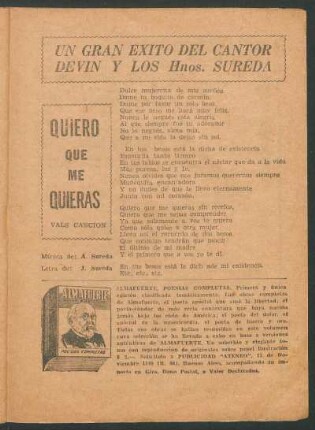 Quiero que me quieras : vals canción