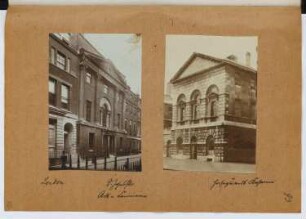 The Royal Society of Arts, London. Horse Guard Barracks, London: Ansichten (aus: Skizzen- und Fotoalbum 26)