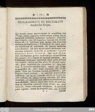 Programmata in Rectoratu Academico scripta.