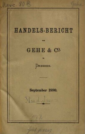 Handelsbericht. 1880,9