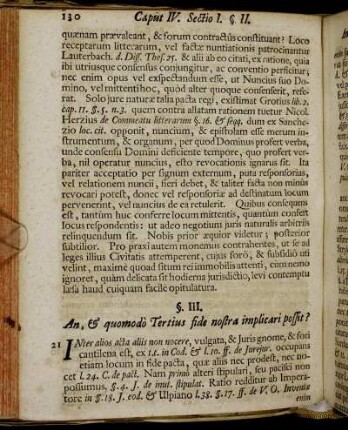 §. III. An, & quomodo Tertius fide nostra implicari possit?