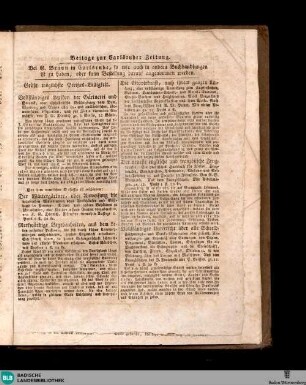 Karlsruher Zeitung, Buchwerbung
