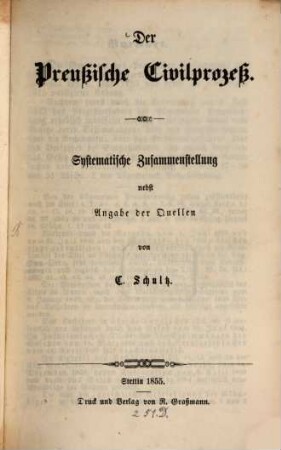 Der Preussische Civilprozess
