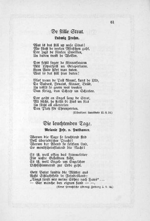 De stille Strat. Ludwig Frahm.
