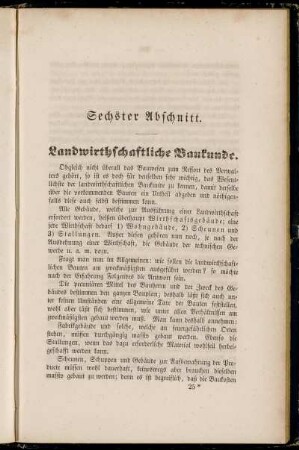 Sechster Abschnitt. Landwirthschaftliche Baukunde
