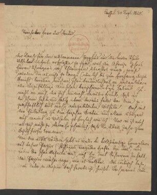 Brief an Karl Hartwig Gregor von Meusebach : 30.09.1820