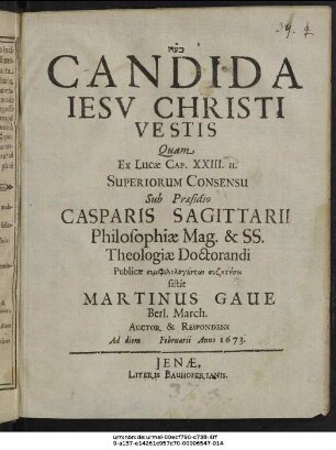 Candida Jesu Christi Vestis