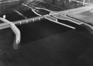 Hydraulisches Modell der Eiderabdämmung in der Bundesanstalt für Wasserbau