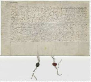 Ehestiftung, abgeschlossen zwischen Bürgermeister Lutke van Dassel und Frau Elsebe, Witwe des Herrn Hynryck Wulsschen, besiegelt durch die Ratsmannen Hynryck Gronehaghen und Hartwych Schomaker.