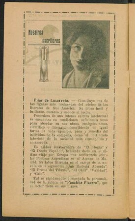 Nuestros escrítores - Pilar de Lusarreta