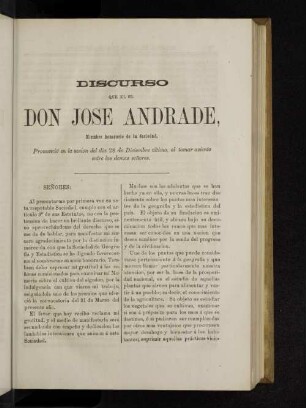 Discurso que el Sr. Don Jose Andrade
