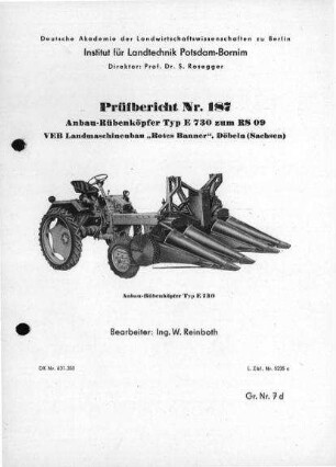 Anbau-Rübenköpfer Typ E 730