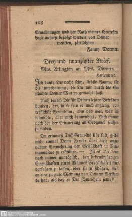 Drey und zwanzigster Brief