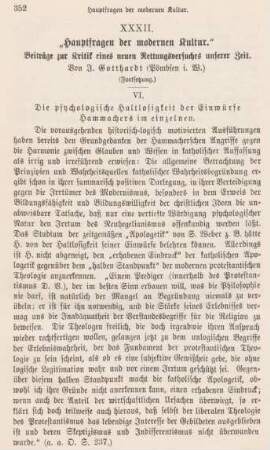 352-363 "Hauptfragen der modernen Kultur" : Beiträge zur Kritik eines neuen Rettungsversuches unserer Zeit (Fortsetzung)