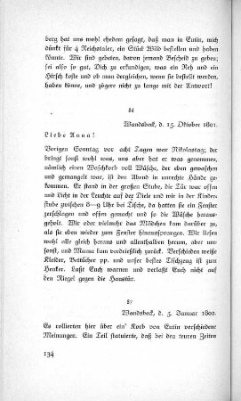 86 Wandsbeck, d. 15. Oktober 1801.