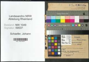 Entnazifizierung Johann Schaefer , geb. 27.01.1912 (Kaufmaennischer Angestellter)