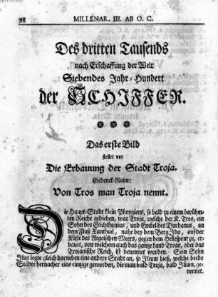 Des dritten Tausends nach Erschaffung der Welt Siebendes Jahr-Hundert der Schiffer