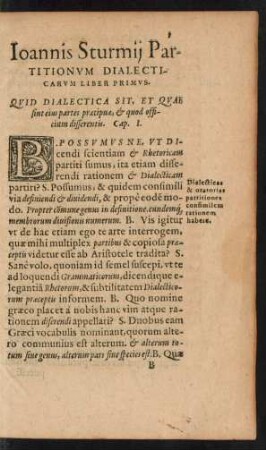 Quid Dialectica Sit ... Cap. I.