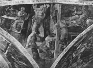 Sixtinische Decke — Vier Eckzwickel — Die Bestrafung Hamans