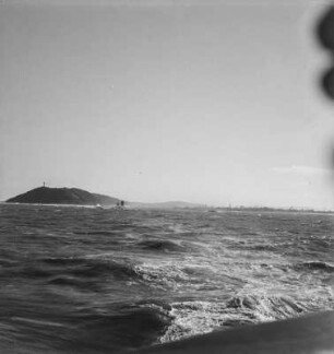 Bluff : Blick vom Boot nach Durban Point und zu den Sanddünen, "Bluff"