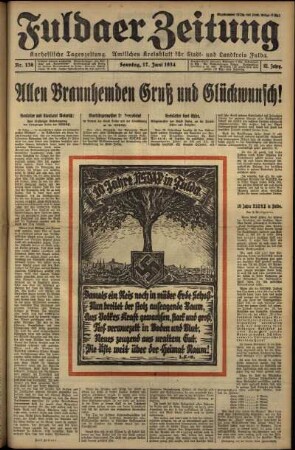 Erste Ausgabe vom Sonntag, den 17. Juni 1934.