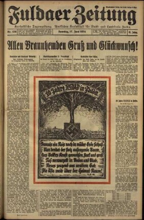 Erste Ausgabe vom Sonntag, den 17. Juni 1934.