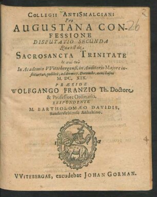 2: De Sacrosancta Trinitate