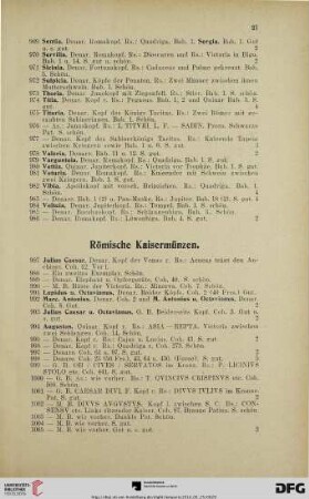 Römische Kaisermünzen (Nr. 987-1429)