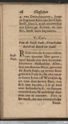 V. Cap. Van de Resse Pudt, Vreuchden-Berch en Berch en Dahl