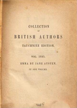 Works : Willkürlicher Gesammttitel für die in der Tauchnitz Collection of British Authors erschienenen Romane d. Verf.. 5