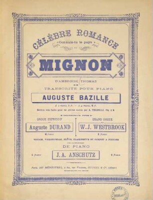 Célèbre romance "Connais-tu le pays" de Mignon