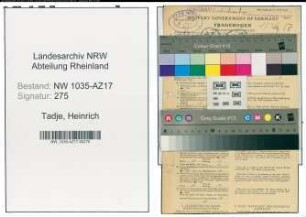 Entnazifizierung Heinrich Tadje , geb. 23.08.1909 (Kaufmaennischer Angestellter)
