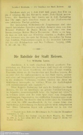 Die Ratslinie der Stadt Meißen