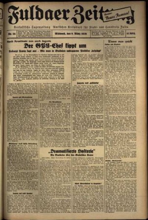 Ausgabe vom Mittwoch, den 09. März 1938.