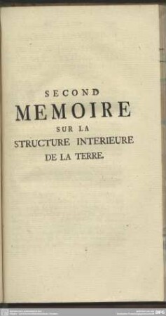 Second Memoire Sur La Structure Interieure De La Terre