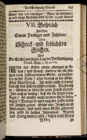 VII. Gespräch. Vom Schreck- und frölichsten Zeichen. - IX. Gespräch. Von Dem herrlichsten Kirchenbau.