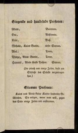 335-340, Singende und handelnde Personen. Schauplatz. Vorschreiben.