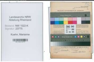 Entnazifizierung Marianne Kuehn , geb. 08.06.1914 (Arzthelferin)