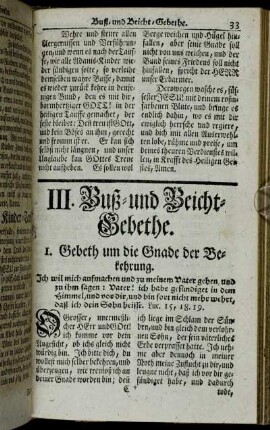 III. Buß- und Beicht-Gebethe