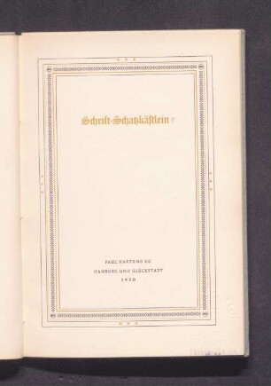 Schrift-Schatzkästlein