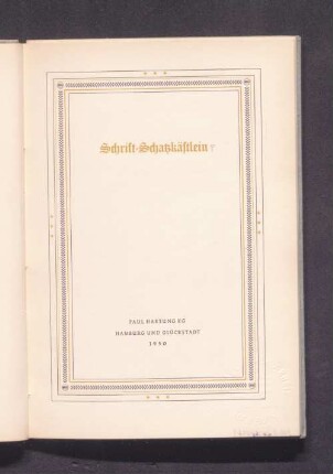 Schrift-Schatzkästlein