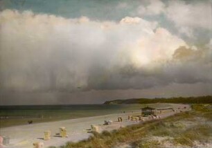 Insel Rügen. Ostseebad Baabe. Strandbild bei aufziehendem Gewitter