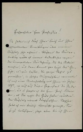 Nr. 3: Brief von Richard Dedekind an David Hilbert, Bad Harzburg, 9.7.1901