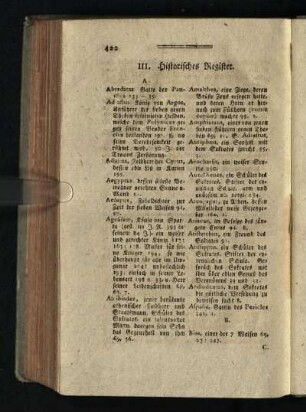 III. Historisches Register