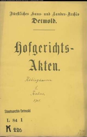 Ködinghausen, Joh. Konrad, Kanonikus zu Bielefeld gegen Joh. Bernd Frohne zu Asemissen - Erstattung von Prozesskosten