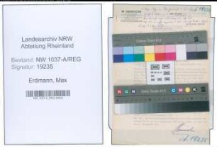 Entnazifizierung Max Erdmann , geb. 03.08.1901 ()