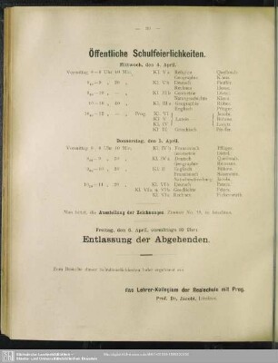 Öffentliche Schulfeierlichkeiten
