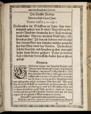Die Fünffte Predigt. Textus vers. 8. 9. 10. cap.1
